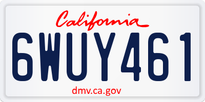 CA license plate 6WUY461