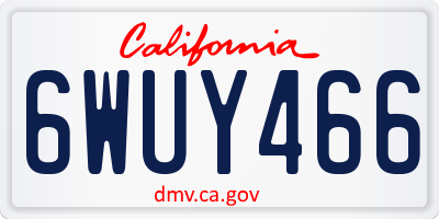 CA license plate 6WUY466