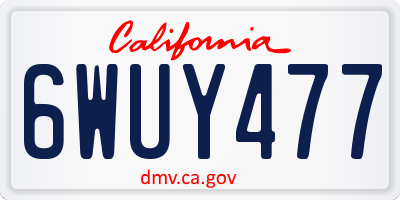 CA license plate 6WUY477