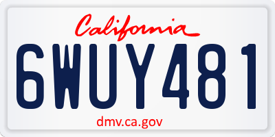CA license plate 6WUY481