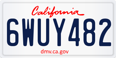 CA license plate 6WUY482