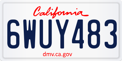 CA license plate 6WUY483