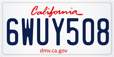 CA license plate 6WUY508
