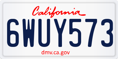 CA license plate 6WUY573