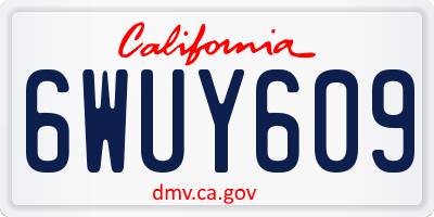 CA license plate 6WUY609
