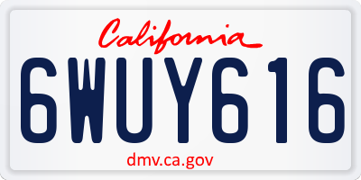 CA license plate 6WUY616