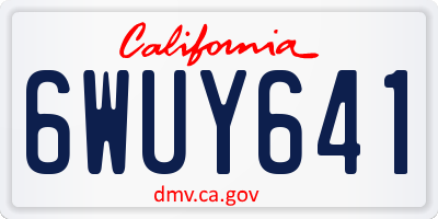 CA license plate 6WUY641