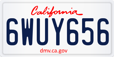 CA license plate 6WUY656