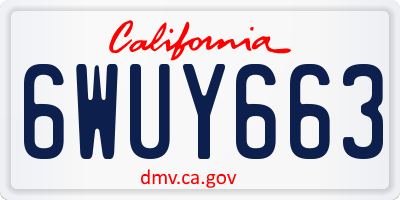 CA license plate 6WUY663