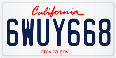 CA license plate 6WUY668