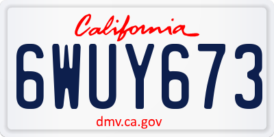 CA license plate 6WUY673