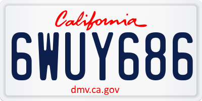 CA license plate 6WUY686