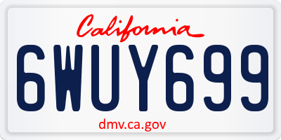 CA license plate 6WUY699