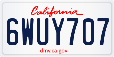 CA license plate 6WUY707