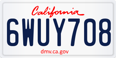 CA license plate 6WUY708
