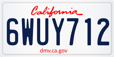 CA license plate 6WUY712