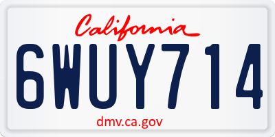 CA license plate 6WUY714
