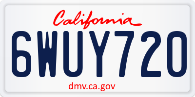 CA license plate 6WUY720