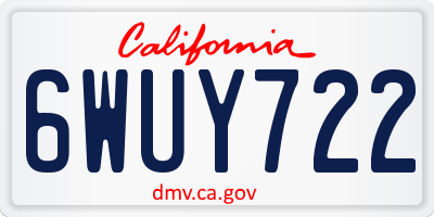 CA license plate 6WUY722