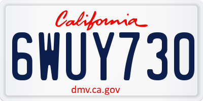 CA license plate 6WUY730