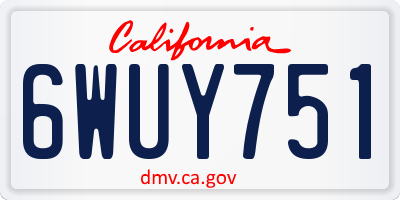 CA license plate 6WUY751