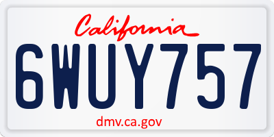CA license plate 6WUY757