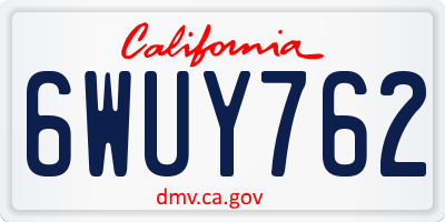 CA license plate 6WUY762