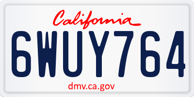 CA license plate 6WUY764