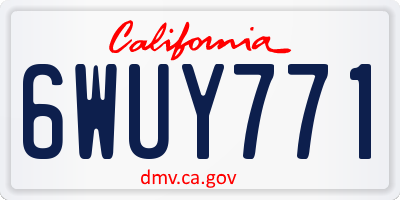 CA license plate 6WUY771