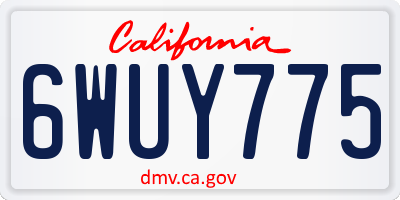 CA license plate 6WUY775