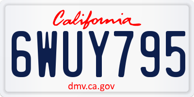 CA license plate 6WUY795
