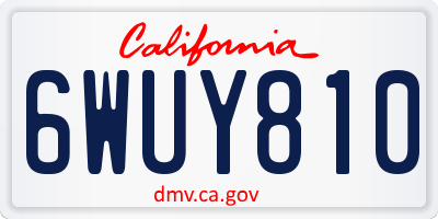 CA license plate 6WUY810