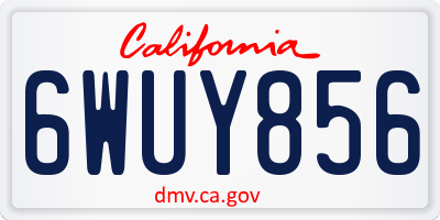 CA license plate 6WUY856
