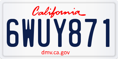 CA license plate 6WUY871