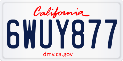 CA license plate 6WUY877