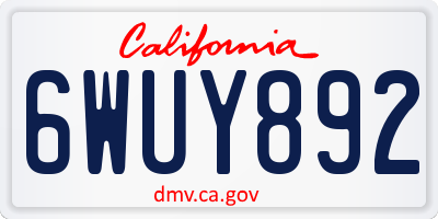 CA license plate 6WUY892