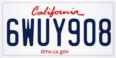 CA license plate 6WUY908