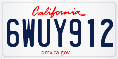 CA license plate 6WUY912