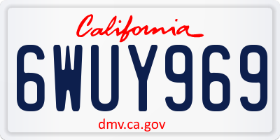 CA license plate 6WUY969