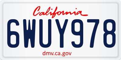 CA license plate 6WUY978