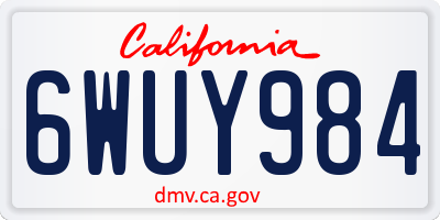 CA license plate 6WUY984