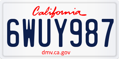 CA license plate 6WUY987