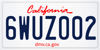 CA license plate 6WUZ002
