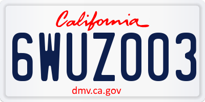 CA license plate 6WUZ003