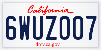 CA license plate 6WUZ007