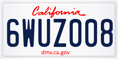 CA license plate 6WUZ008
