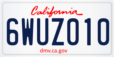 CA license plate 6WUZ010