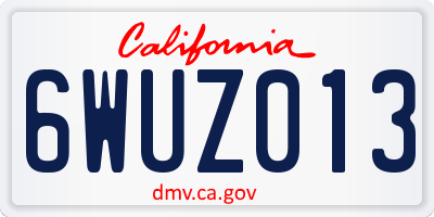 CA license plate 6WUZ013