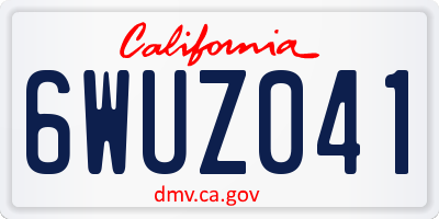 CA license plate 6WUZ041
