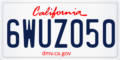 CA license plate 6WUZ050